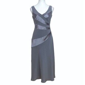 Austin Reed Gray Satin Midi Dress